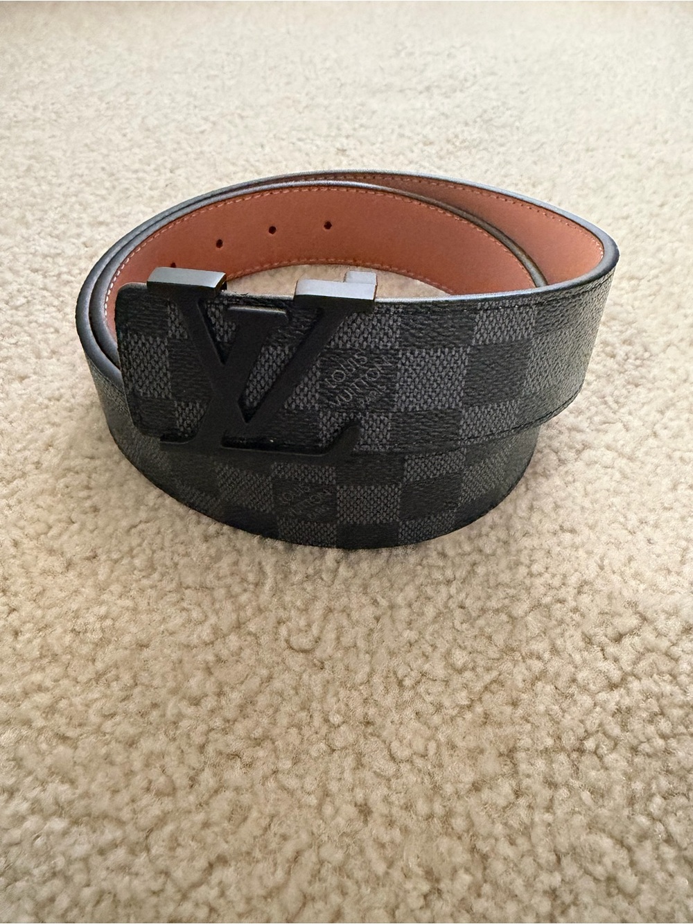New Black Louis Vuitton Men’s Damier Belt